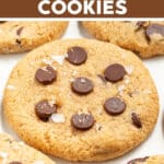 Almond Flour Chocolate Chip Cookies that are naturally gluten-free, grain-free, perfectly chewy, buttery (but butter/oil-free), a bit cookie-doughy in the middle and super yum. Mixed up and ready in under 20 minutes!