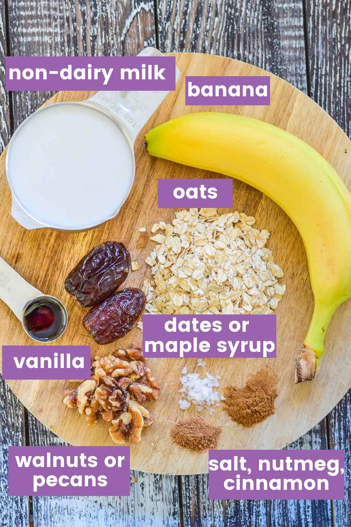 vegan banana smoothie ingredients
