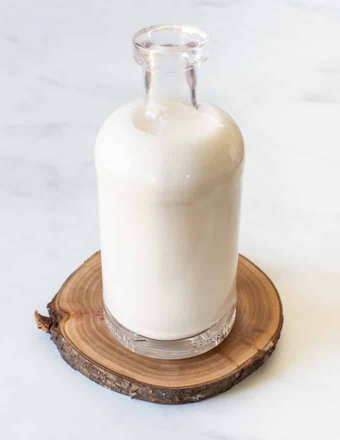 a full bottle of homemade milk