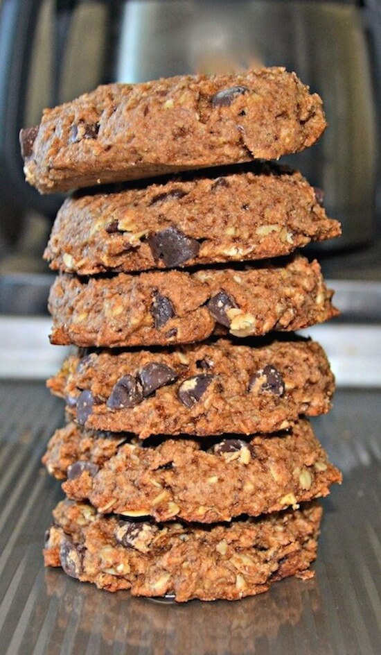 Use your leftover almond or oat milk pulp to make these healthier, delicious, soft & chewy Almond Pulp or Oat Pulp Chocolate Chip Cookies 