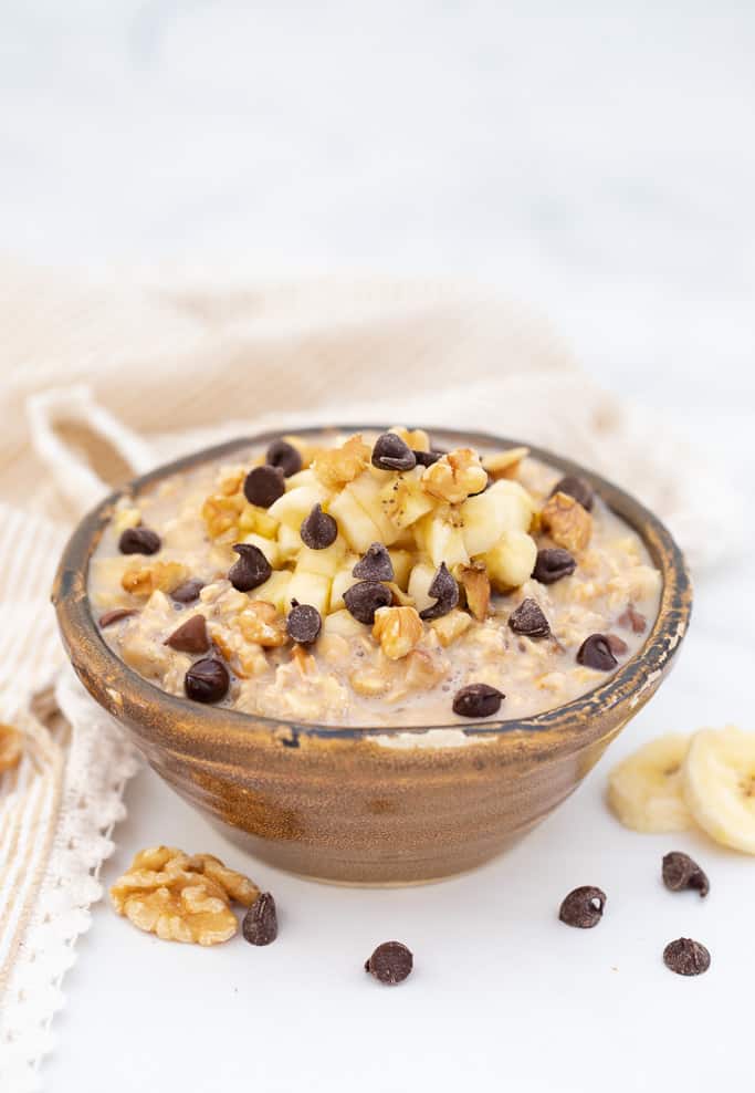 Chunky Monkey Overnight Oats in a bowl