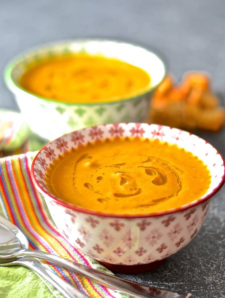 carrot soup in a bowl