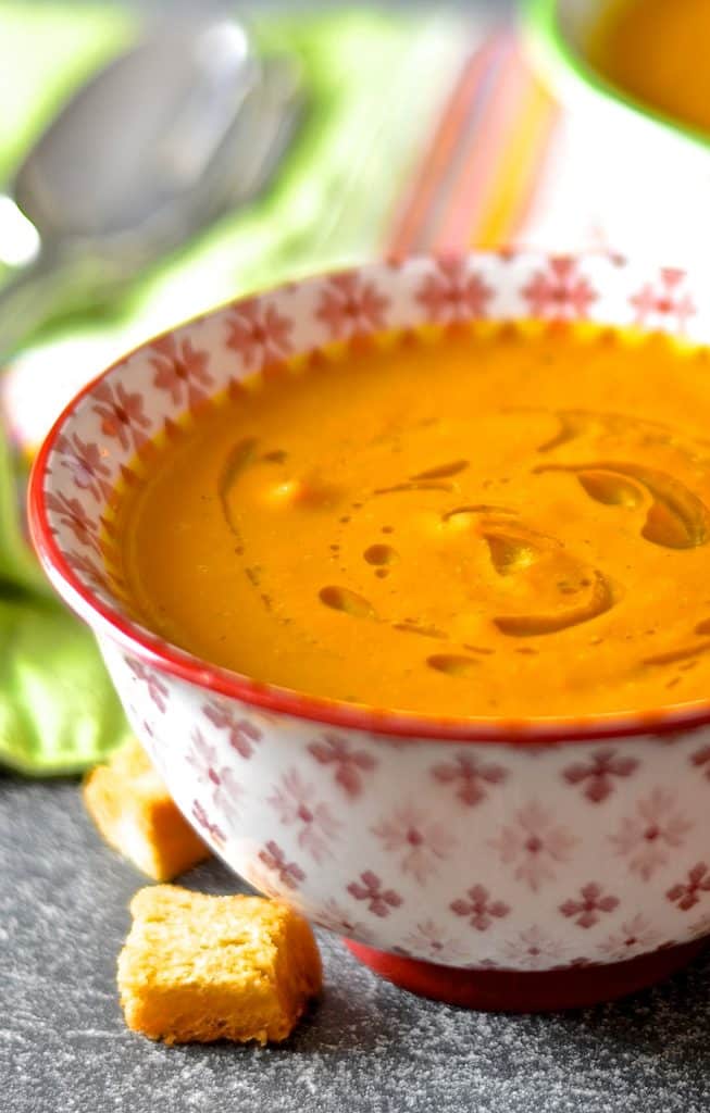 With just 4 simple ingredients you could be tucking into a bowl of this sweet & warming, velvety smooth & Creamy Carrot Soup. It's like a surprise burst of warm winter sunshine in a bowl.