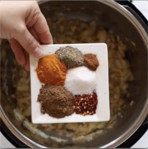 Step by step photos showing how to make Instant Pot Lentil Dal