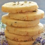 This beautifully rich, melt in your mouth, Lemon Lavender Shortbread is full of zesty lemon flavour with delicious subtle bursts of floral lavender.