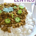 These spicy & flavourful Indian style Keema Lentils are ridiculously easy to make. Cook in a pan for a speedy dinner or use a slow cooker for a more leisurely approach
