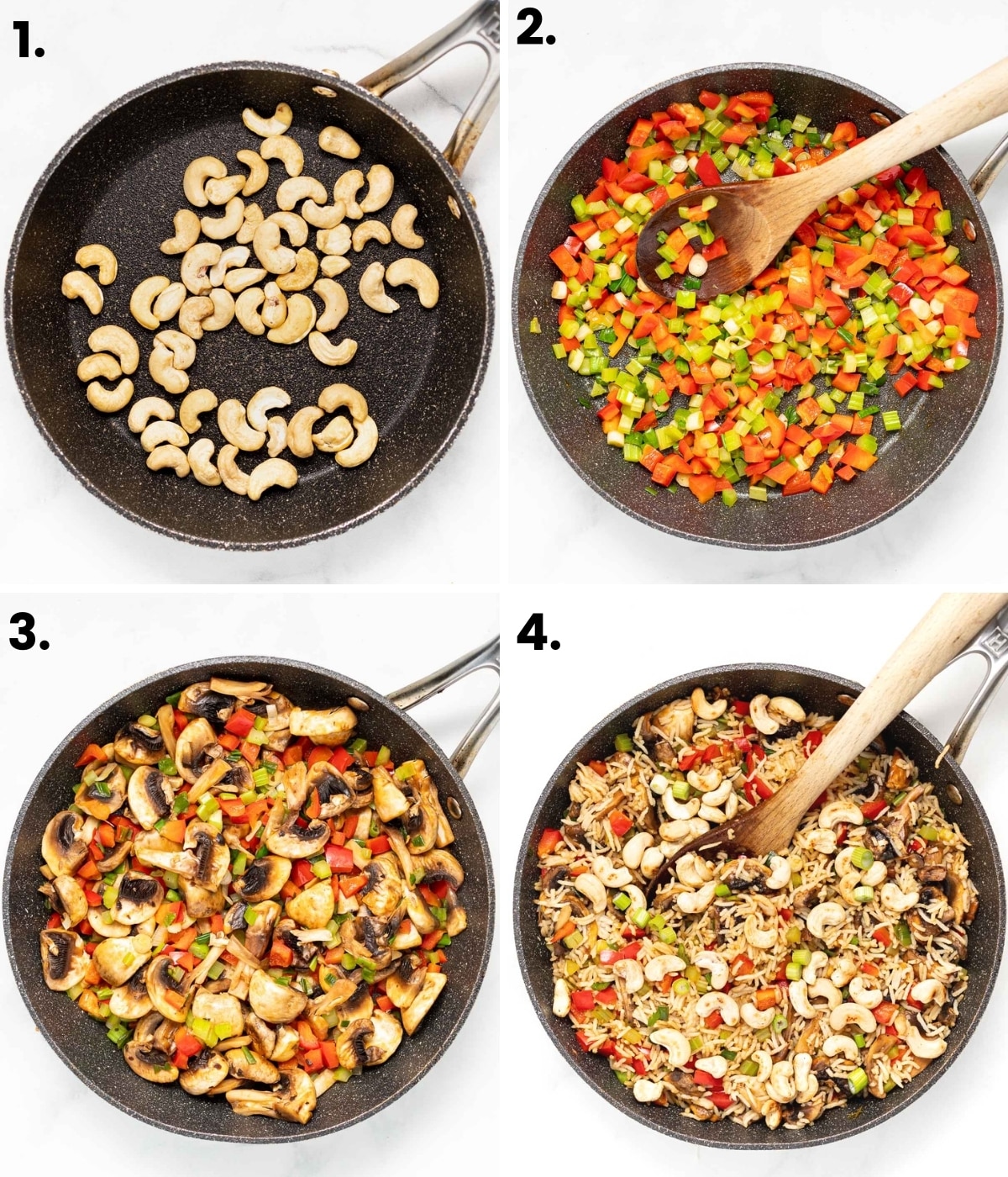 how to make mushroom fried rice in pictures as per the written instructions