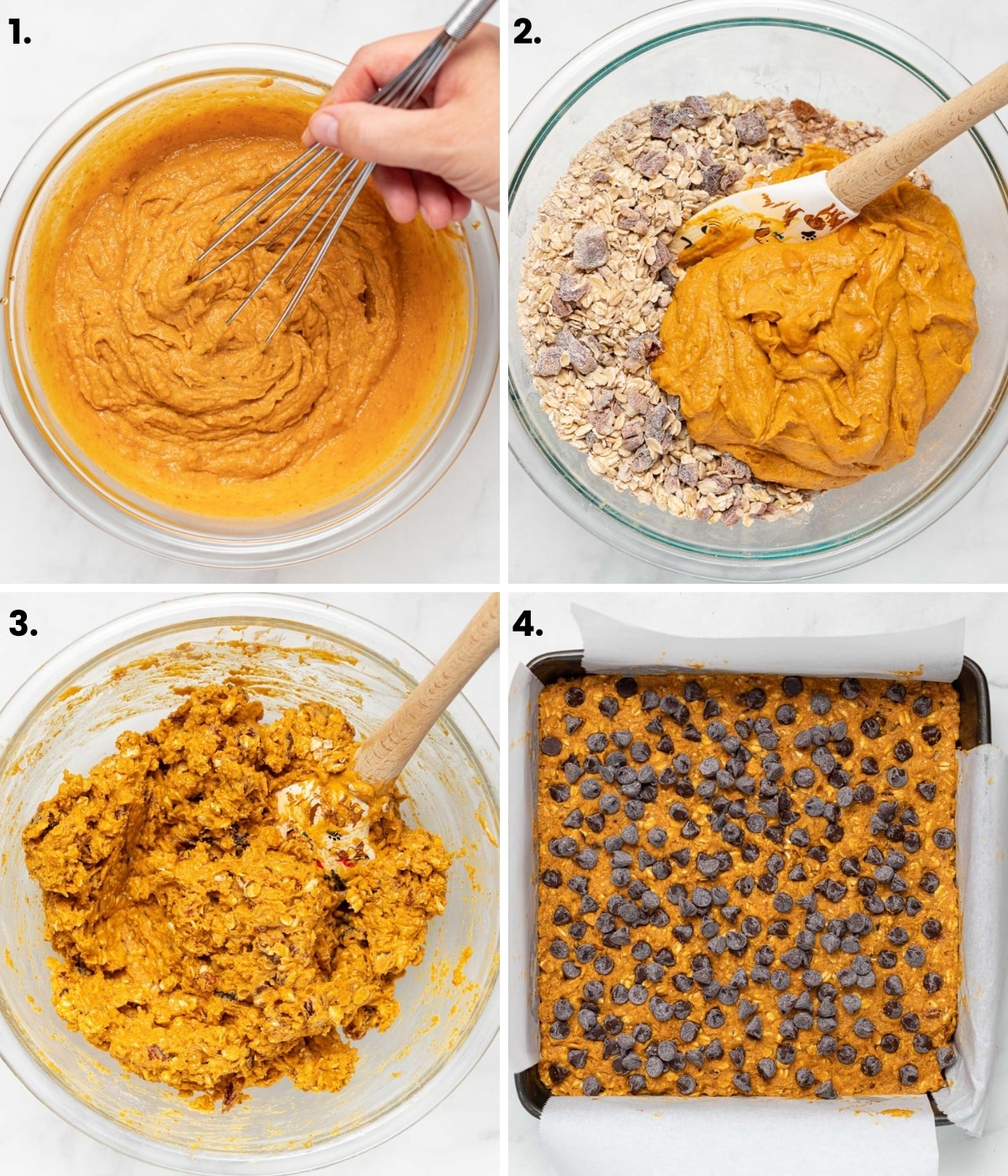 how to make pumpkin oatmeal bars as per written instructions