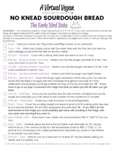 Soudough Bread Printing Schedule - The early bird bake