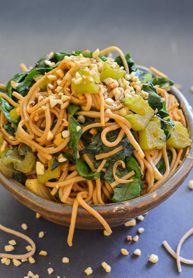This Swiss Chard Soba Noodle Stir Fry is super quick & easy to make & is tossed with the most delicious sweet, savoury & spicy ‘instant’ sauce! 