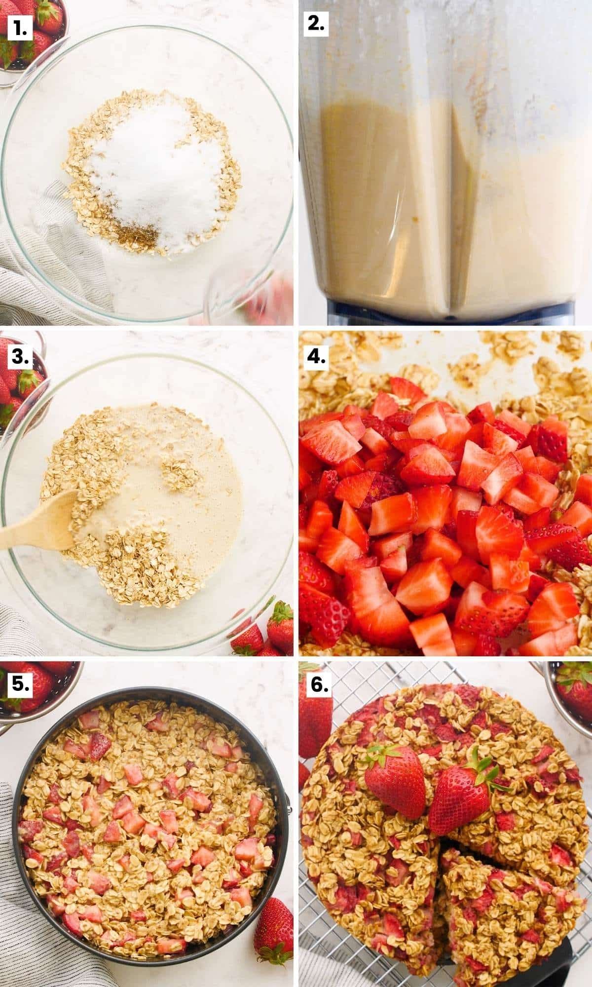 how to make strawberry baked oatmeal step-by-step as per the written instructions