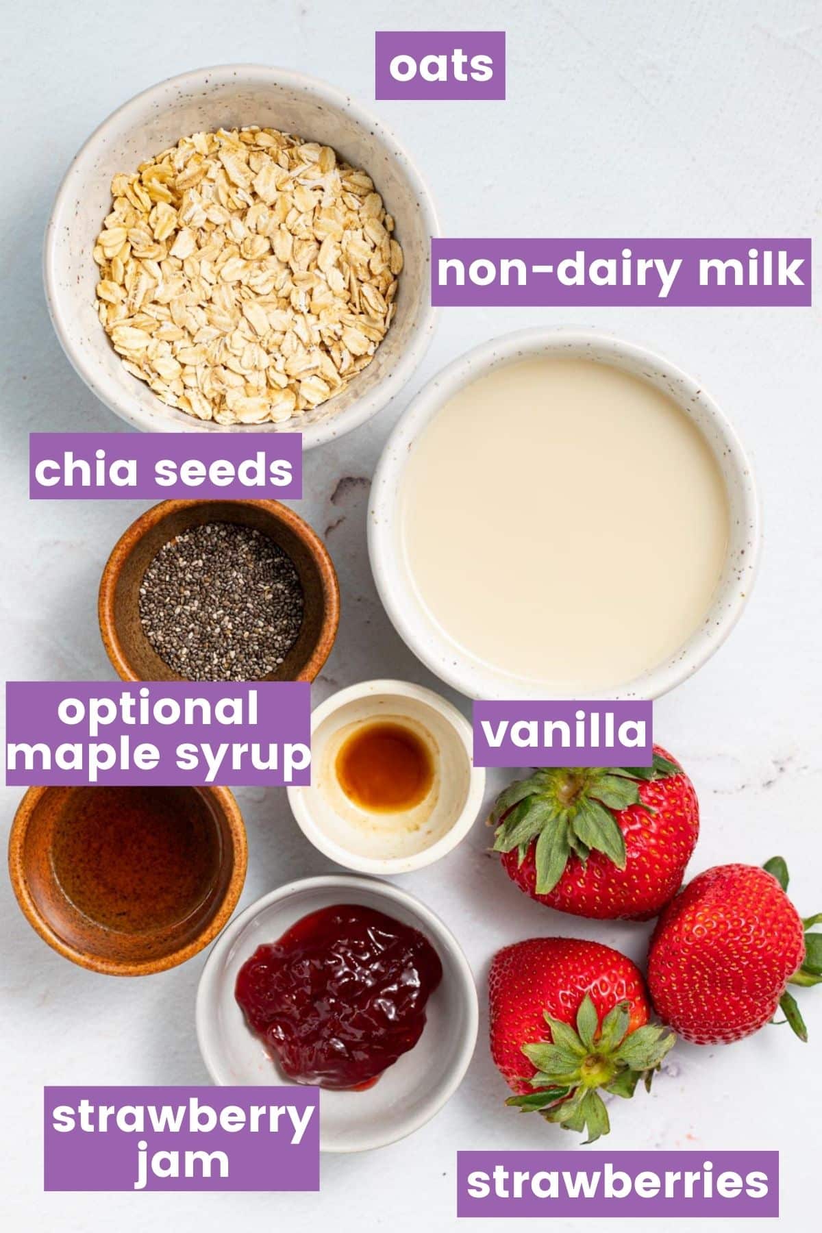 ingredients needed to make strawberry overnight oats