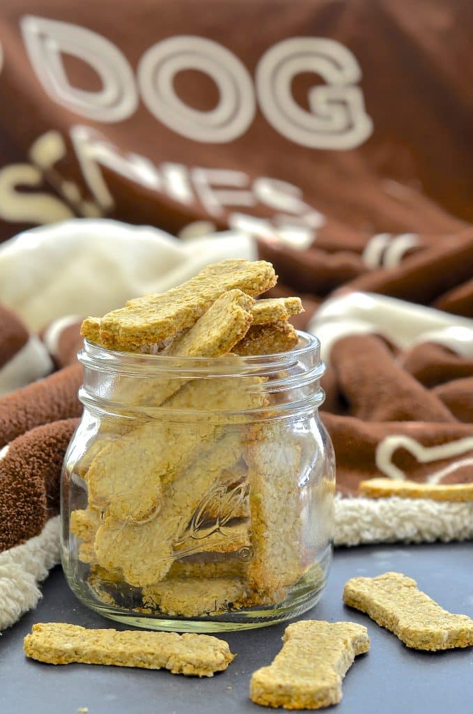 Make your dog's day by baking some healthy, 3 ingredient, wheat-free & dairy-free Sweet Potato Dog Treats!