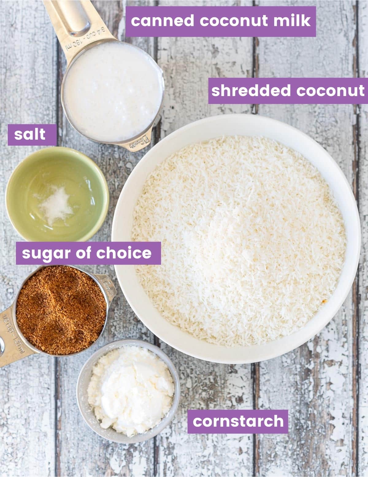 ingredients for vegan coconut macaroons