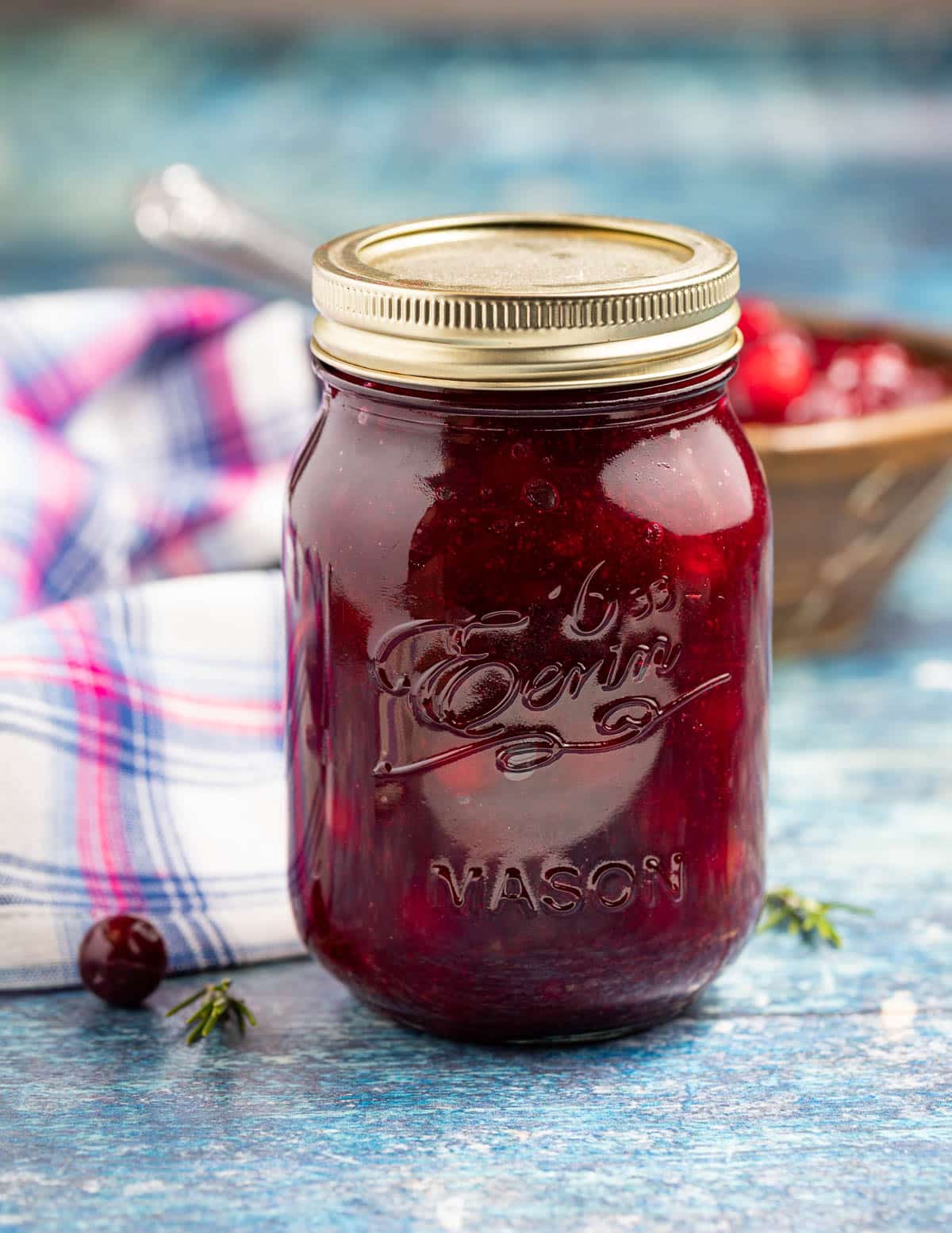 a jar of cranberry sauce