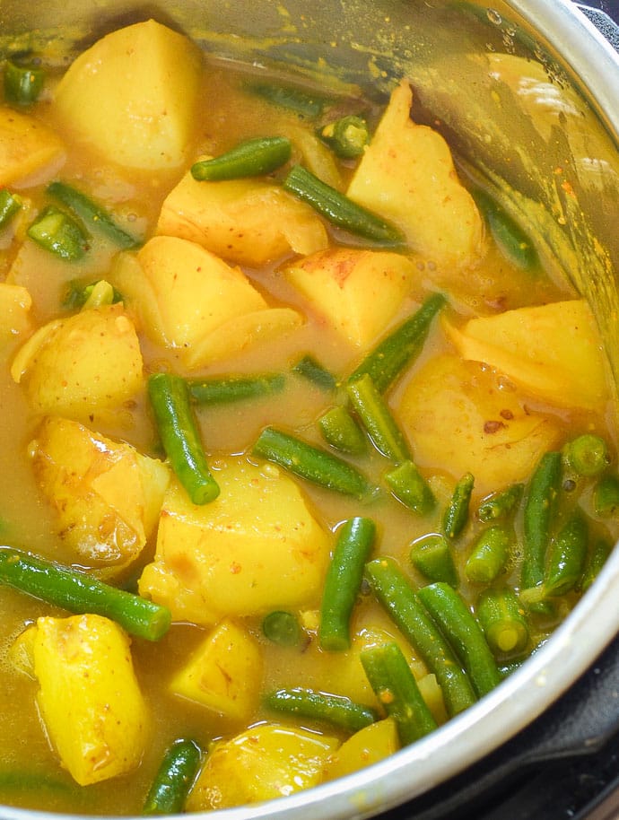 Close up shot of Vegan Instant Pot Potato Curry