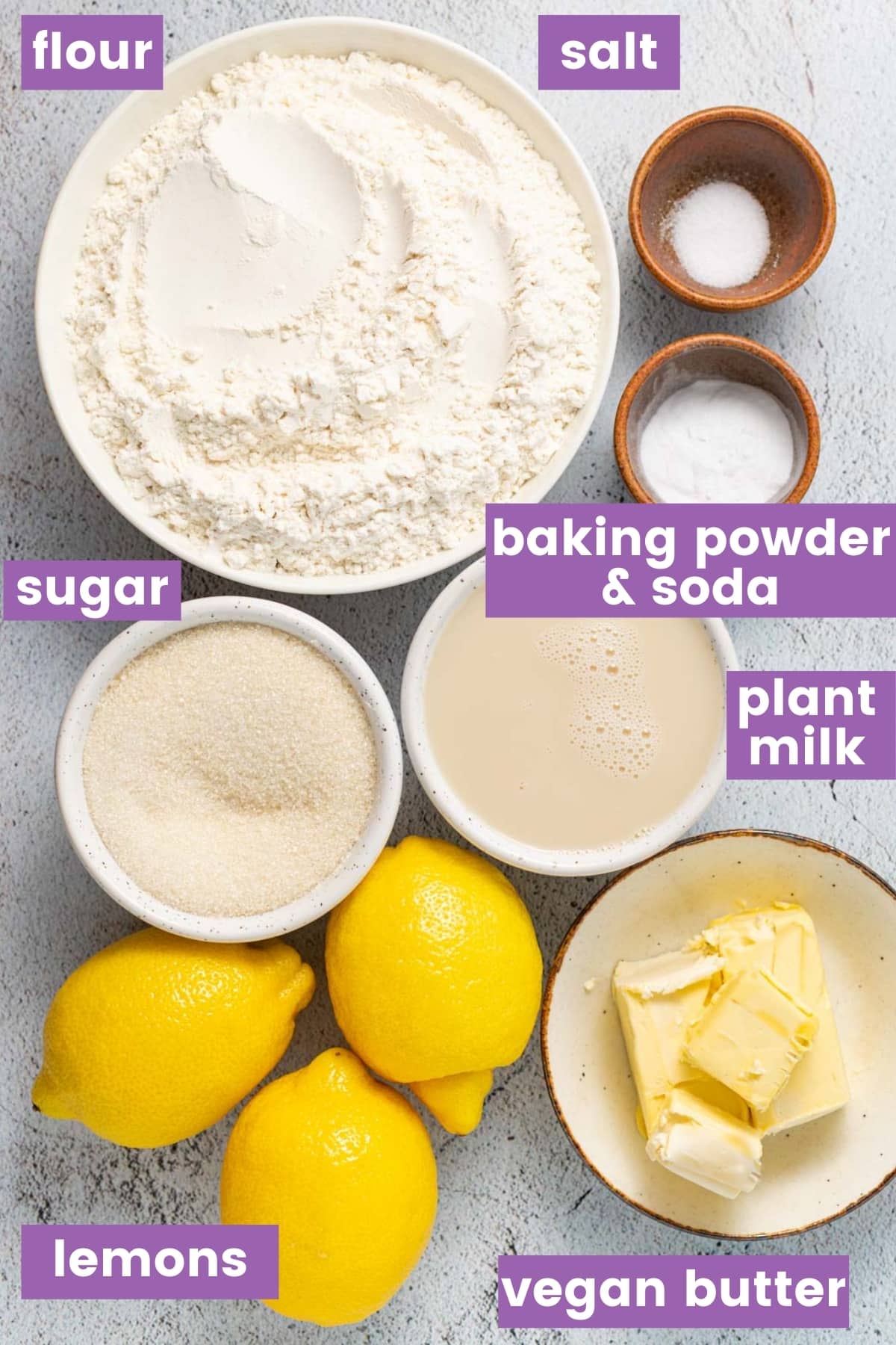 ingredients for lemon muffins as per the written list 