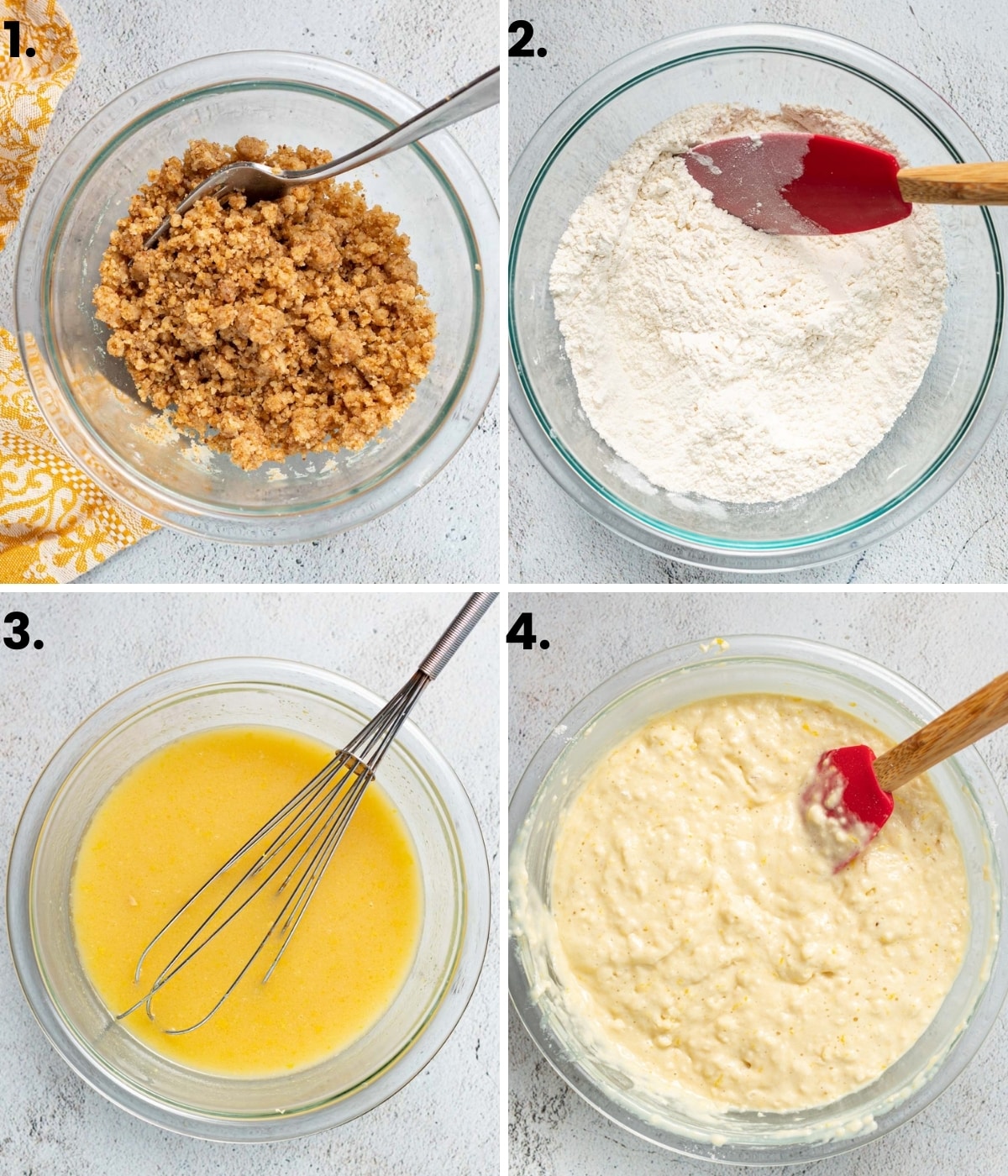 photos showing how to make vegan lemon muffins