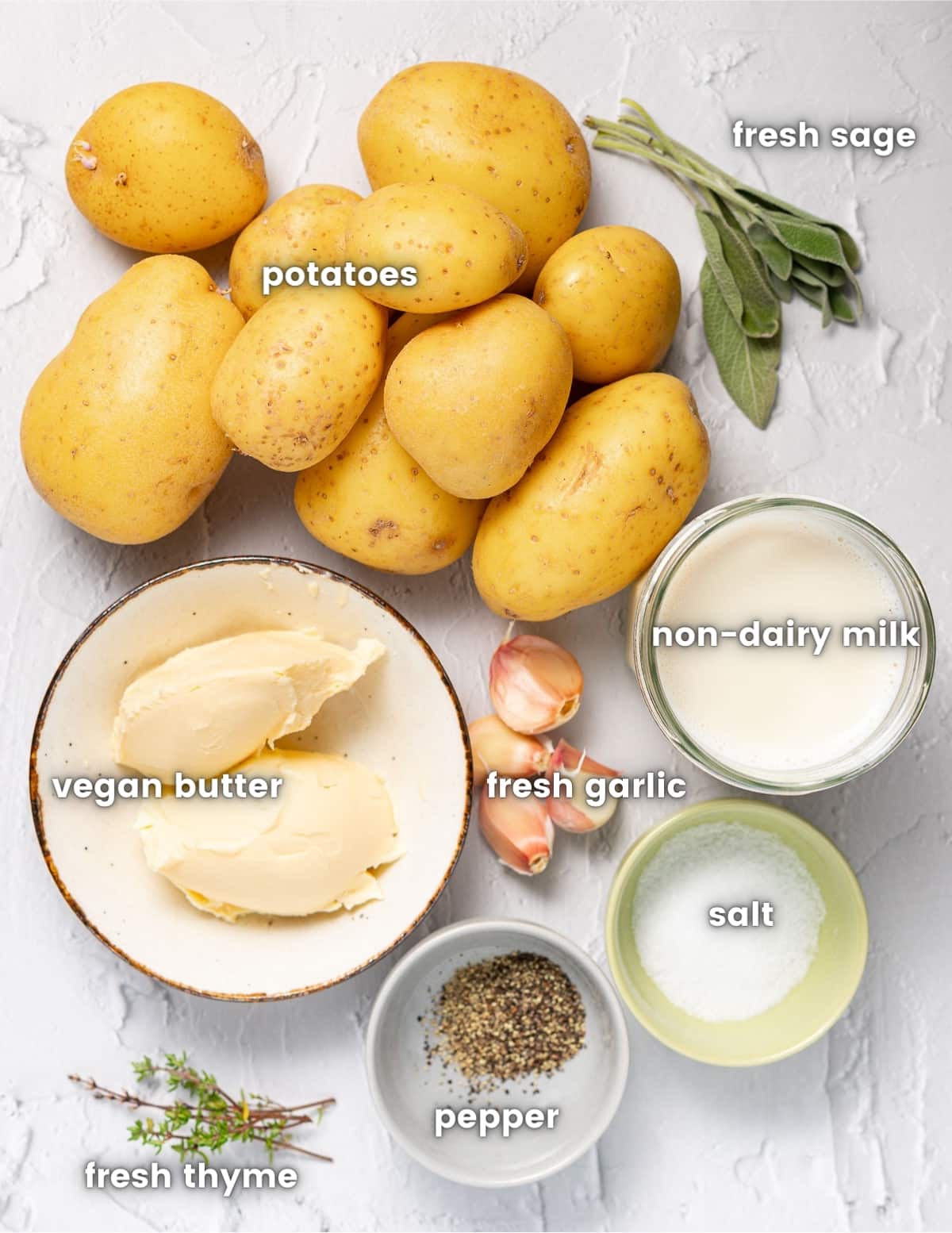 ingredients for vegan mashed potatoes as per the listed ingredients