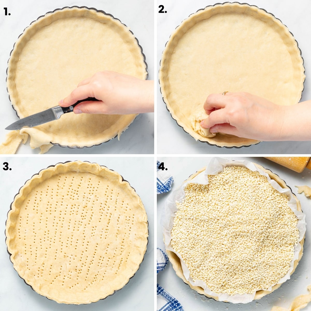 lining a quiche pan
