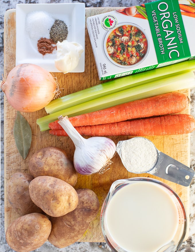 Vegan Potato Soup ingredients 
