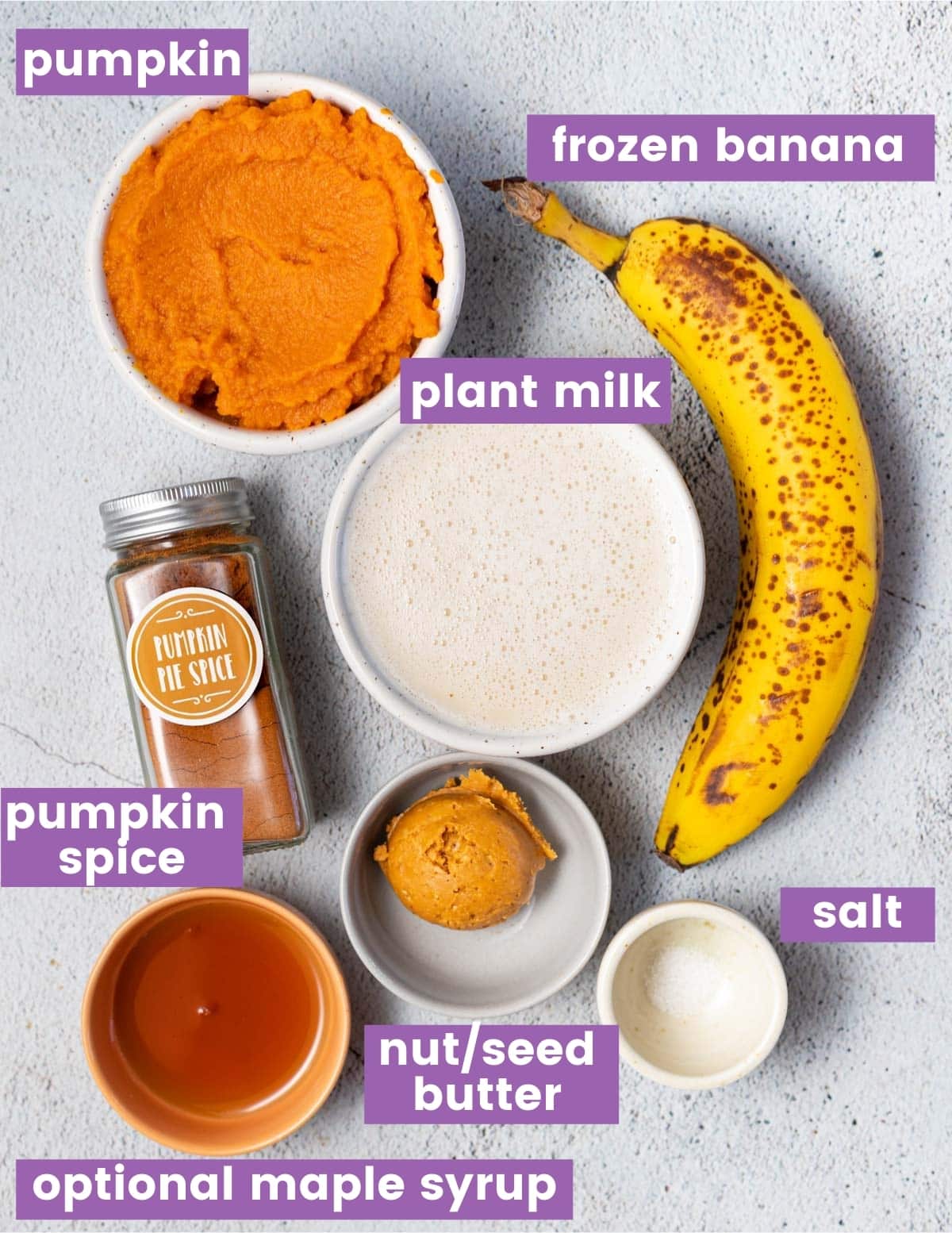 ingredients for making a pumpkin smoothie