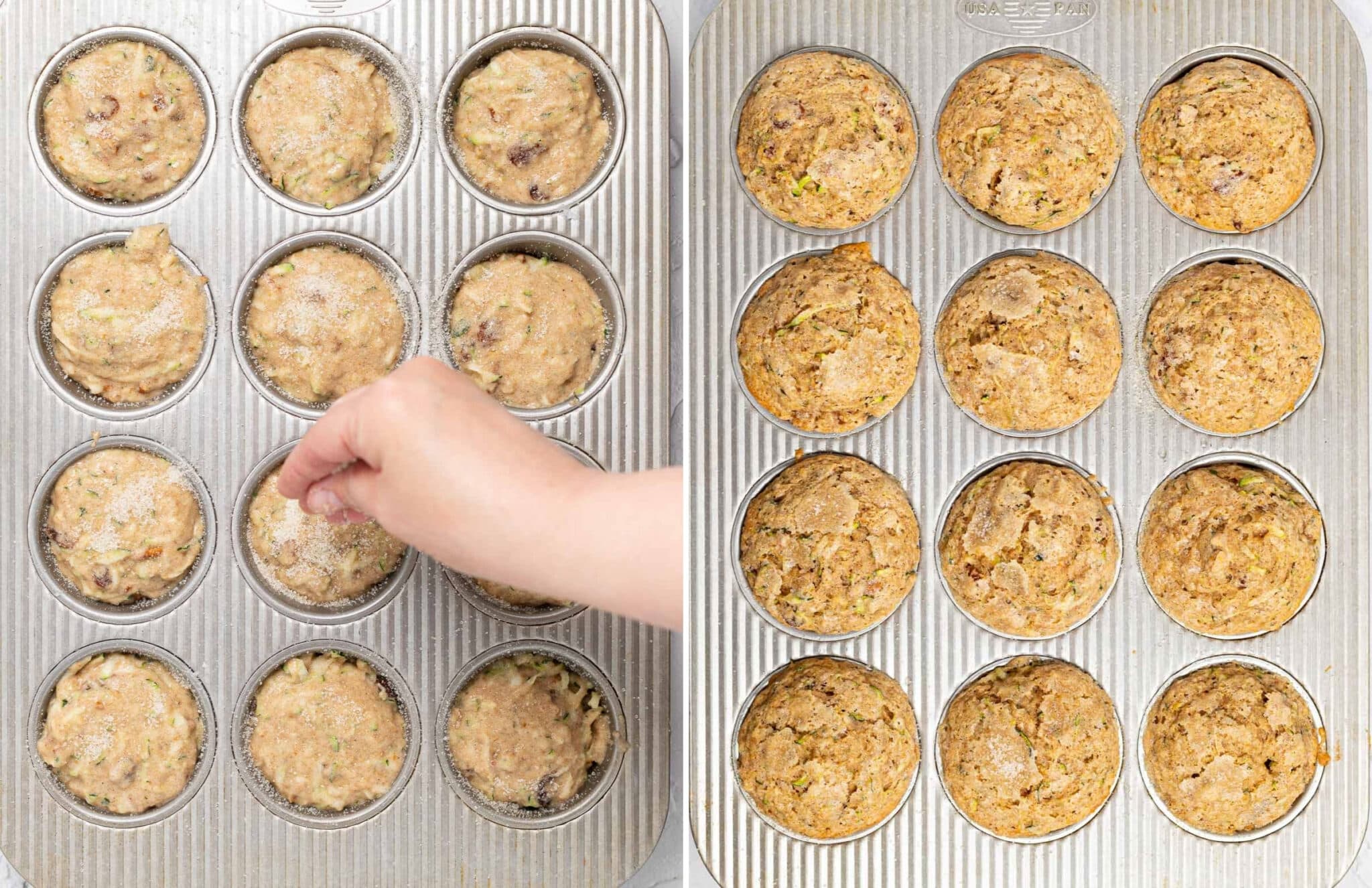muffins before and after cooking
