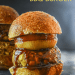 Big, flavour loaded Vegan BBQ Burgers slathered in BBQ sauce. These black bean burgers are stuffed full of healthy ingredients & are oil & gluten-free. Grab a napkin because it's going to get messy! 